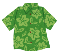 Aloha shirts of various colors