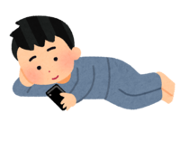 People who lie down and use smartphones
