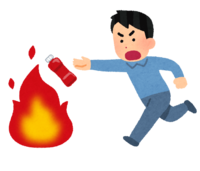 A person who throws a fire extinguishing bottle