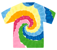 T-shirt dyed with tie dye