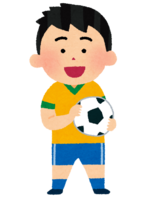 サッカー少年(ブラジルのユニフォームを着た男の子)