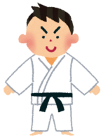 Boy wearing a dogi (judo-karate)