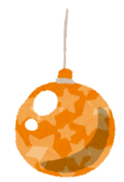 クリスマス(ツリーの飾り玉-オレンジ)