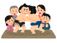 People watching sumo