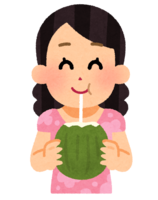 Woman drinking palm fruit juice