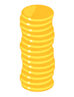 Gold coins stacked vertically