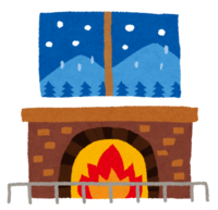 Fireplace (snowy night)