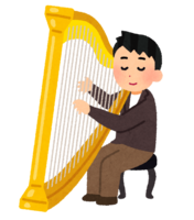 Man playing the harp
