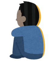 Back view of a person sitting in a gym (male)