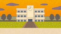 Evening school building (background material)