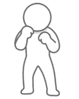 Person taking a fighting pose (stick man)