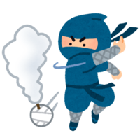 Ninja throwing a smoke ball