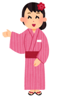 Clerk wearing a yukata (female)