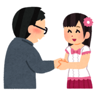 A person shaking hands with an idol