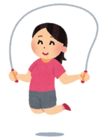 Woman flying a skipping rope