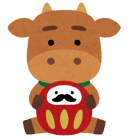 Cow holding Dharma (Ox year)