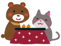 Year-end (bear, cat and kotatsu)