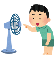 Child trying to put a finger in the fan