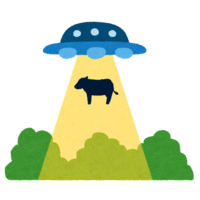 UFOにさらわれる牛