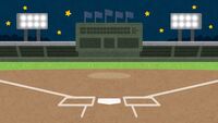 Baseball field at night (background material)