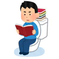 Person studying in the toilet (male)