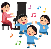 Children dancing to the piano
