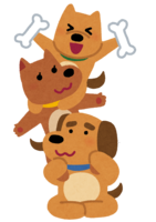Family of dogs with piggybacks (year of the dog)