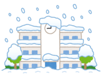 雪に埋もれた学校