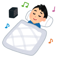 A person who sleeps while listening to music (male)