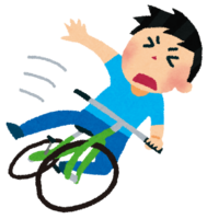 自転車で転んだ男の子
