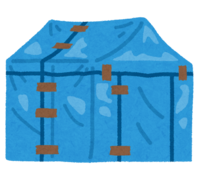 Blue sheet tent