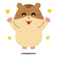 Rejoicing hamster character