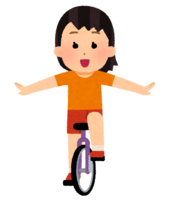 Child (girl) riding a unicycle
