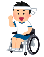 Person exercising in a wheelchair (boy)