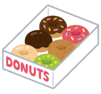 Set of donuts in a box