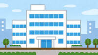 病院の建物(背景素材)