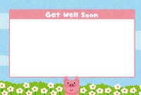 Condolence card template (pig and flower garden)
