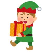 Elf carrying Christmas gifts