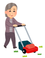 Lawn mowing (grandmother)