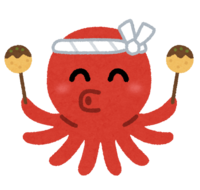 Octopus character with takoyaki
