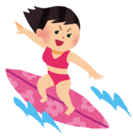 サーフィンをしている女の子