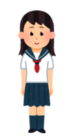 Female student wearing a sailor suit (summer clothes-school uniform)