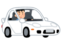 スポーツカーを運転する人(男性)