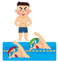 Swimming (coach and student)