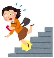 Walking smartphone (falling on the stairs)