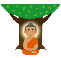 Buddha enlightening under the linden tree