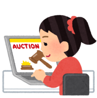 A person (female) shopping at an online auction