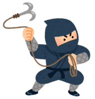 Ninja throwing a grappling hook