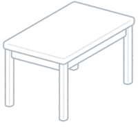 White table (diagonal)