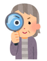 Grandmother with magnifying glass